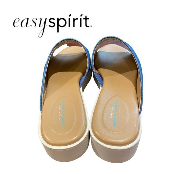 NEW Easy Spirit Women's Francey Medium Blue Denim Slide Platform Sandals 7 7W - Picture 5 of 6